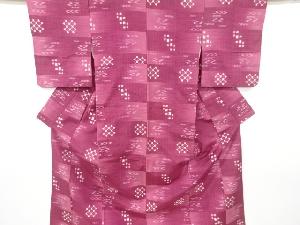 絣柄織り出し手織り紬着物